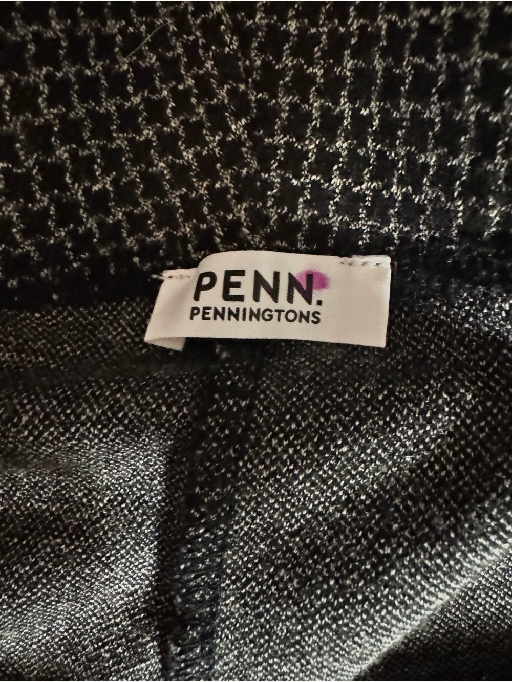 Penningtons Houndstooth Pull-On Knit Pants Black White Plus Size 3X - Picture 2 of 5